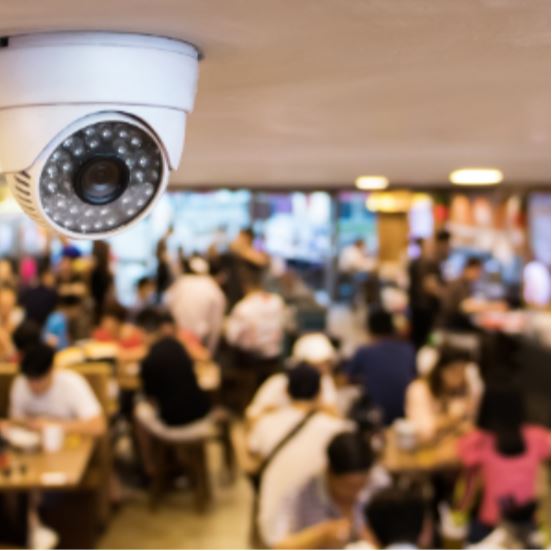 Security Camera in a crowded room