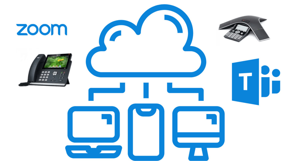 A cloud made out of a blue lines connected to multiple dives, with the multiple items around it 